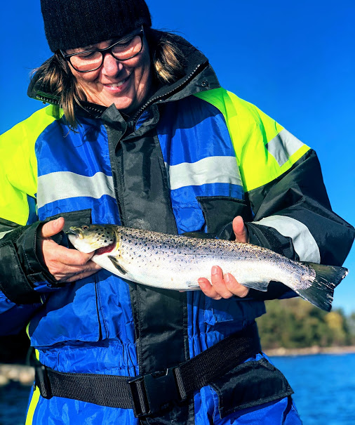 Annelis livs första havsöring!